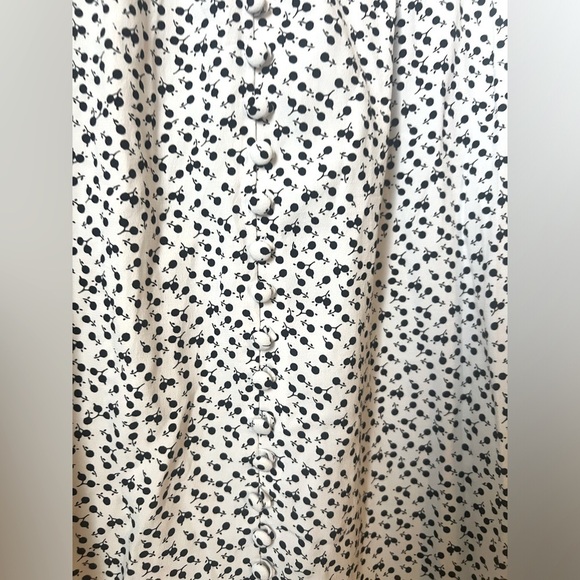 LOFT White and Black Floral Button Pull On Midi Skirt Size Medium NWT BRAND NEW - Picture 13 of 14